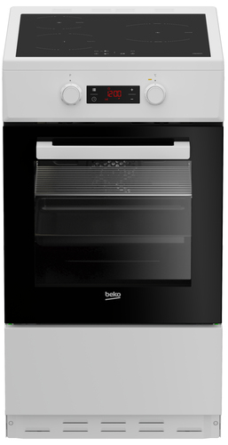 Beko FSM58301WC Freestanding cooker Electric/Gas Zone induction hob Black, White
