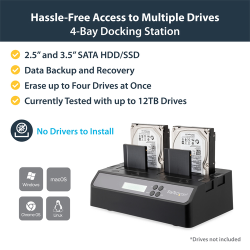 StarTech.com 4-Bay Hard Drive Duplicator and Eraser, Standalone 1:3 SATA HDD/SSD Cloner/Copier, USB 3.0 / eSATA to SATA Docking Station, Hard Drive Duplicator a – image 7