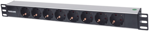 Intellinet 19" 1U Rackmount 8-Output Power Distribution Unit (PDU) EU CEE 7/3 Outlets, With LED Indicator Only, No Surge Protection, Built-in 1.8m Power Cord wi