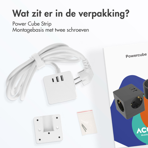 Accezz PowerCube Strip | 6-in-1 - 1x USB-C + 2x USB-A + 3x stopcontact, afbeelding 9