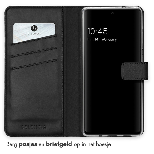 Selencia Echt Lederen Bookcase Samsung Galaxy S20 FE - Zwart, afbeelding 3