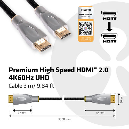 Club 3D HDMI 2.0 Premium UHD kabel, afbeelding 5