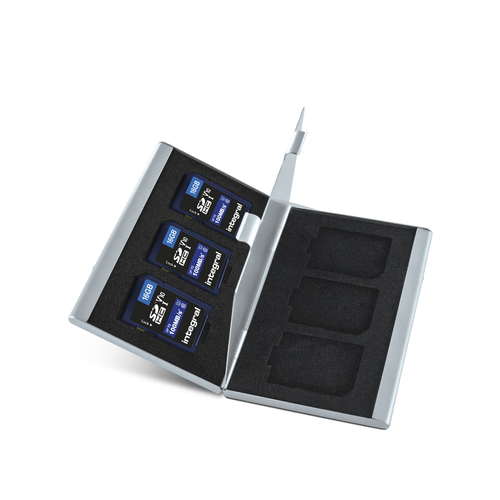 Integral 16GB 3PK SDHC UHS-1 U1 CL10 V10 UP TO R-100 W-20 MBS WITH METAL CARD CASE – image 2