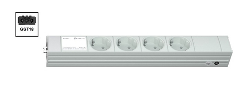Vertiv Knürr Di-Strip toitejaotuskomponent (PDU) 4 vahelduvvoolu kontakt 1U Hall