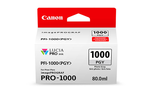 Canon PFI1000PGY Photo Grey Standard Capacity Ink Cartridge 80ml - 0553C001