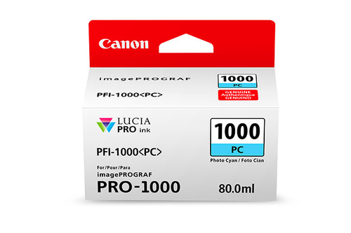 Canon PFI1000PC Photo Cyan Standard Capacity Ink Cartridge 80ml - 0550C001