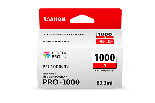 Canon PFI1000R Red Standard Capacity Ink Cartridge 80ml - 0554C001