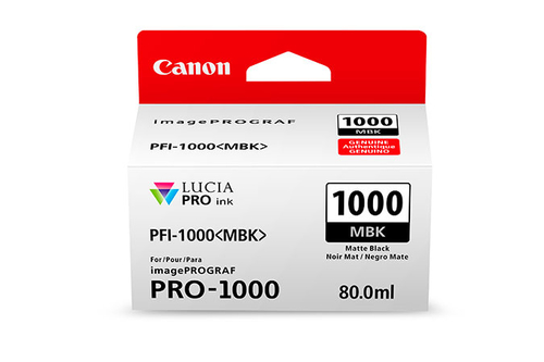Canon PFI1000MBK Matte Black Standard Capacity Ink Cartridge 80ml - 0545C001