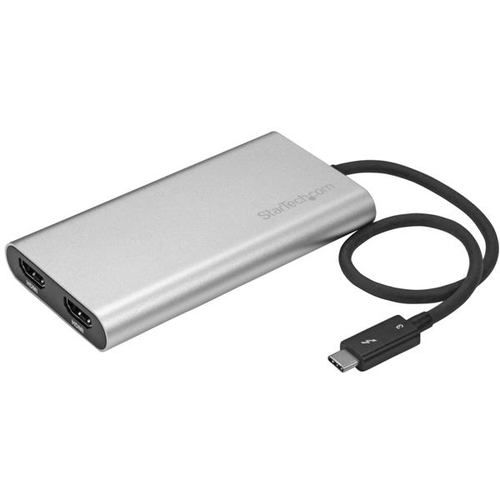 StarTechcom Adaptador Thunderbolt 3 a HDMI Doble - 4K 30Hz - Conversor Thunderbolt a 2x HDMI - Adaptador de vídeo externo - Thunderbolt 3 - HDMI - para P/N TB33A1C - TB32HD2