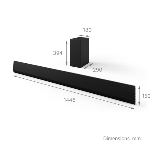 LG USG10TY 3 1Ch Dolby Atmos Soundbar Subwoofer in Black - image 3
