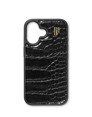 iDeal of Sweden Vegan Leather Case iPhone 16 Black Croco – image 1