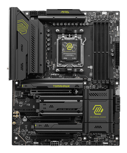 Msi Mag X870E Tomahawk Wifi AM5 Atx Motherboard - Amd 7000/8000/9000 Series, EZ Install, M.2 PCIe 5.0 SSDs, DDR5, Wi-Fi 7 - image 2