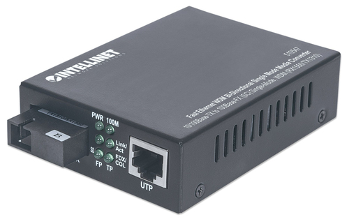 10/100BASE-TX TO 100BASE-FX (SC) SINGLE-MODE, 20 KM (12.4 MI.), WDM (RX1550/TX13
