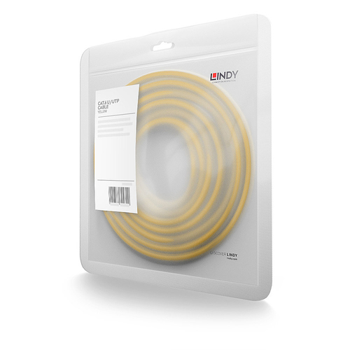 Lindy Patchkabel Cat6 U/UTP geel 10m, afbeelding 2