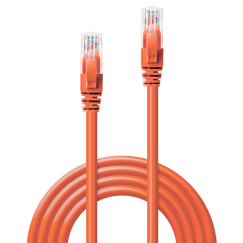 LINDY 0.5m CAT6 U/UTP Snagless Gigabit Network Cable. Orange, afbeelding 3