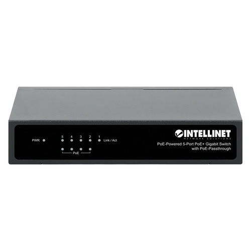 Switch INTELLINET 5 puertos Gigabit alimentado por PoE