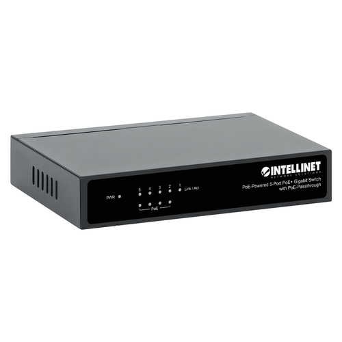 Switch INTELLINET 5 puertos Gigabit alimentado por PoE