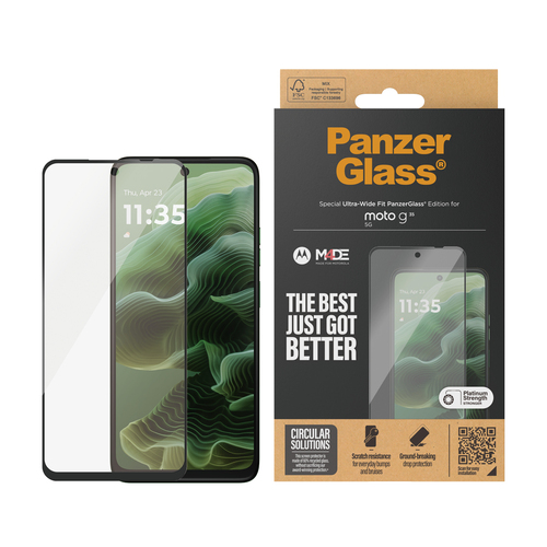 PanzerGlass Screen Protector w. Black Frame Motorola moto g56 5G | g35 5G | Ultra-Wide Fit Skærmbeskytter – billede 2