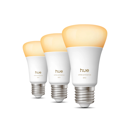 Philips Hue Slimme Ledlamp White Ambiance - A60 - 810lm - E27 - 6w - 3 Stuks
