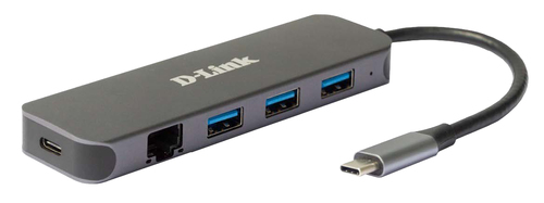 D-Link DUB-2334 док-станция для ноутбука Проводная USB Type-C Серый