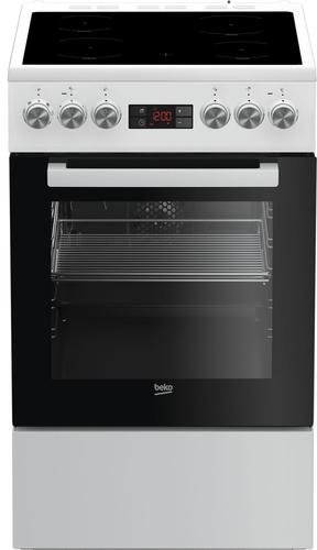 Beko FSE57302GWC Freestanding cooker Electric Zone induction hob Black, White