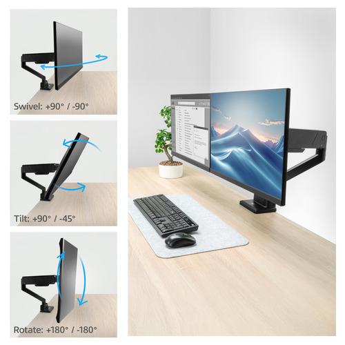 ACT AC8312 soporte para monitor 86,4 cm (34") Escritorio Negro