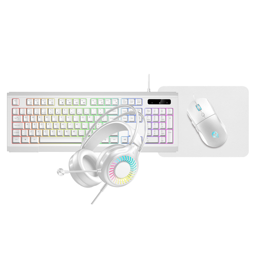 VIDA GAMER WHT 4IN1 USB KB MS HS KIT