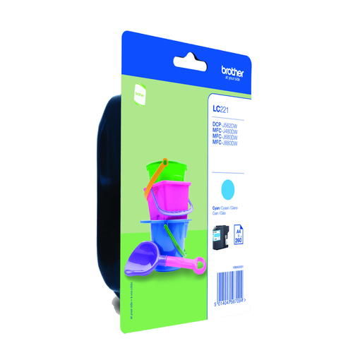 Brother LC221CBP ink cartridge 1 pc(s) Original Standard Yield Cyan