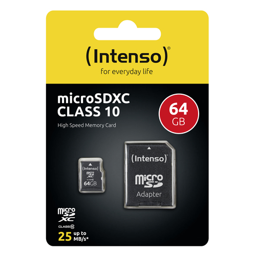 Intenso High Performance microSDXC-kaart 64 GB Class 10 Incl. SD-adapter – Foto 5 van 5