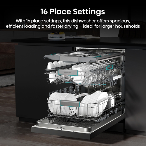 Hisense HS673A90XUK 60cm Freestanding Dishwasher - Silver - image 7
