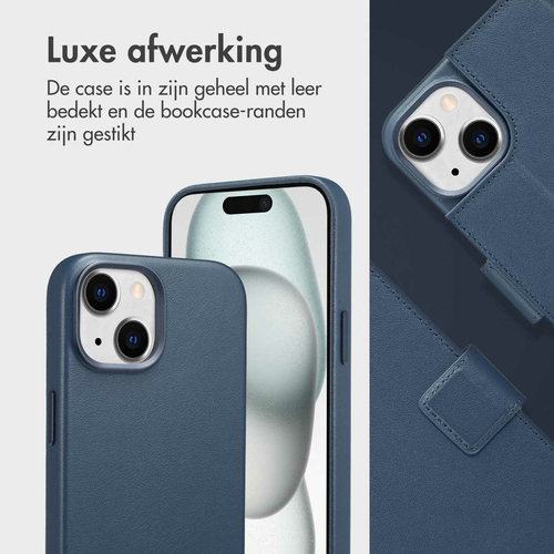 Accezz Leather Bookcase 2-in-1 met MagSafe iPhone 15 - Nightfall Blue, afbeelding 4