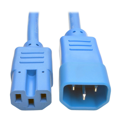 Cable de extensión de potencia de servicio pesado de 2 pies de Tripp Lite 15A 14 AWG C14 C15 azul 2 &#39; - P018-002-ABL