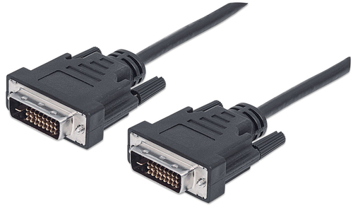 Manhattan DVI-Kabel, DVI-D Dual Link Stecker auf Stecker, schwarz, 5 m