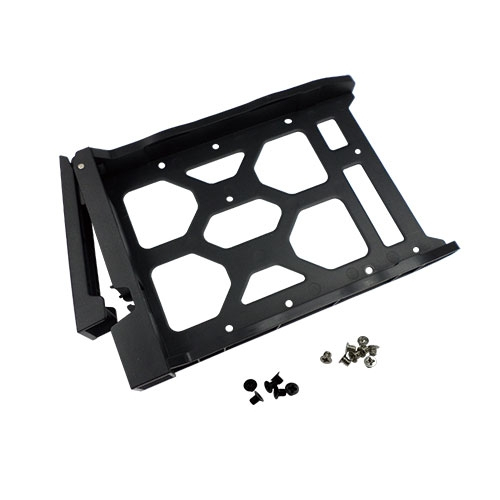 QNAP TRAY-35-NK-BLK02 HDD TRAY FOR 35 AND 25 DRIVES WITHOUT KEY LOCK BLACK PLASTIC WITH 6 X SCREWS FOR 25 HDD 8 X SCREWS FOR 35 HDD - TRAY-35-NK-BLK02