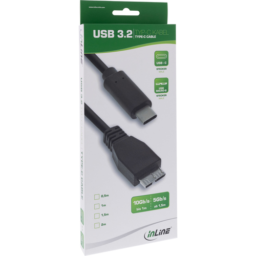 InLine USB 3.1 Typ C/Micro-B 0.5m 0.5m USB C Micro-USB B, afbeelding 2
