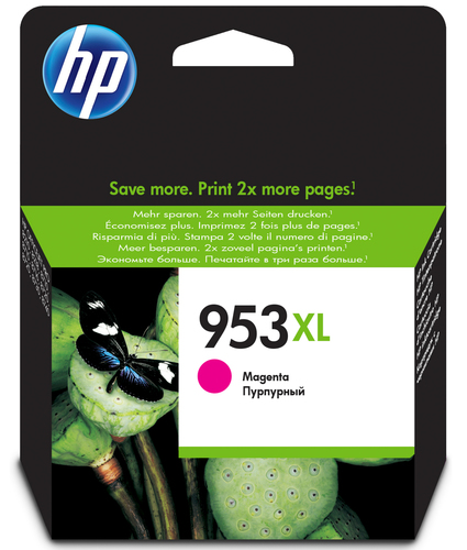HP 953XL Magenta High Yield Ink Cartridge 20ml for HP OfficeJet Pro 8210/​8710/​8720/​8730/​8740 - F6U17AE