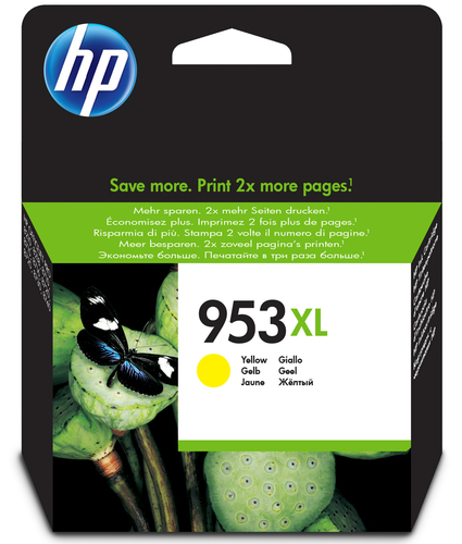 HP 953XL Yellow High Yield Ink Cartridge 20ml for HP OfficeJet Pro 8210/​8710/​8720/​8730/​8740 - F6U18AE