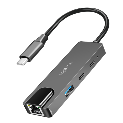 LogiLink UA0432 laptop dock/port replicator Wired USB 3.2 Gen 1 (3.1 Gen 1) Type-C Grey