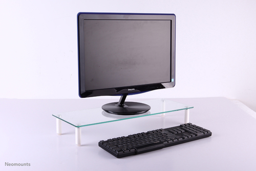 Neomounts by Newstar monitor/laptop riser. Product colour: Transparent, Maximum weight capacity: 25 kg. Width: 560 mm, Dep