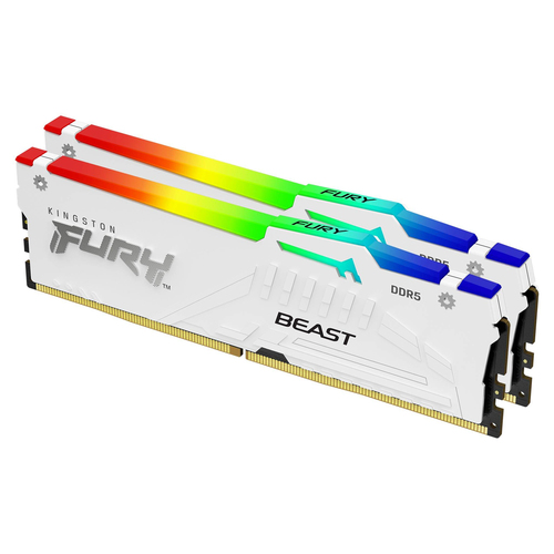 KF560C40BWAK2-32 MEMORIA RAM DIMM KINGSTON FURY BEAST BLANCO RGB XMP 32GB KIT DE 2 DDR5 6000MTS CL40 KF556C40BWAK2 32