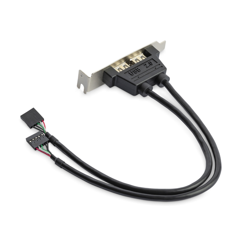 USBPLATELP - 2 PORT USB A FEMALE LOW PROFILE SLOT PLATE ADAPTER - ADD TWO EXTERN