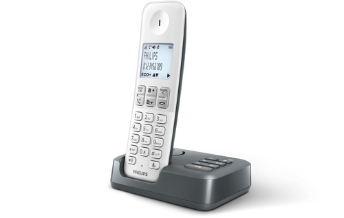 Philips D2351WG/BR telephone DECT telephone Caller ID Black, White