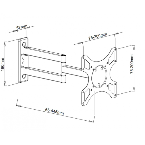 Techly ICA-LCD 2903 37  Zwart flat panel muur steun, afbeelding 3