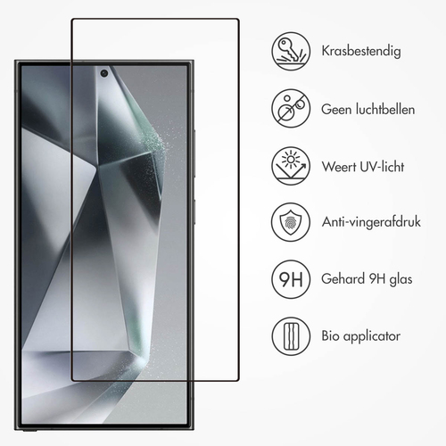 Accezz Gehard Glas Full Cover Screenprotector met applicator Samsung Galaxy S24 Ultra, afbeelding 3