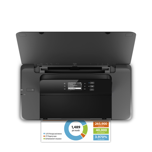HP Officejet 200 - Tragbar Tintenstrahldrucker - Farbe - 20 ppm Monodruck/19 ppm Farbdruckgeschwindigkeit - 4800 x 1200 dp