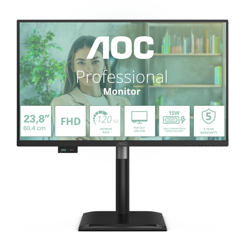 24-- FHD- 120HZ- HAS- ANTIBL (HW)- USB: 3A+1C(15W)- 2X2W SPEAKERS, afbeelding 2