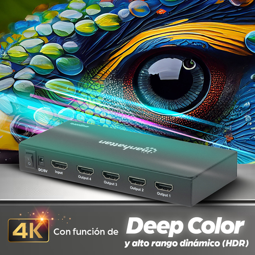 Video Splitter HDMI 4k@60Hz  MANHATTAN 207805