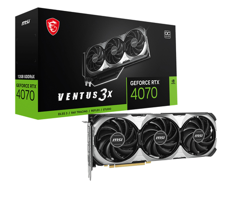 MSI VENTUS GEFORCE RTX 4070 3X E 12G OC видеокарта NVIDIA 12 GB GDDR6X