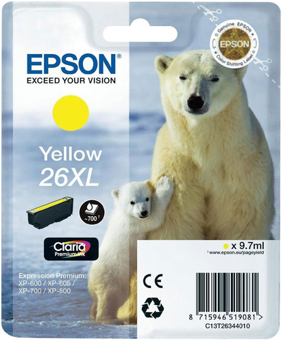 Epson 26XL – Cartuccia giallo originale (Orso polare)