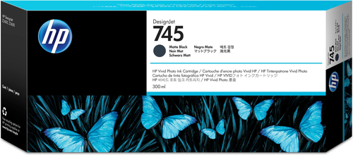 HP 745 Matte Black Standard Capacity Ink Cartridge 300ml - F9K05A